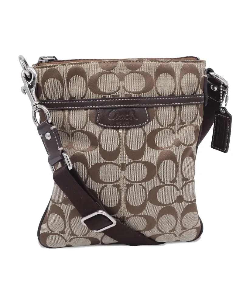 Coach monogram-print messenger bag - Nude Nude