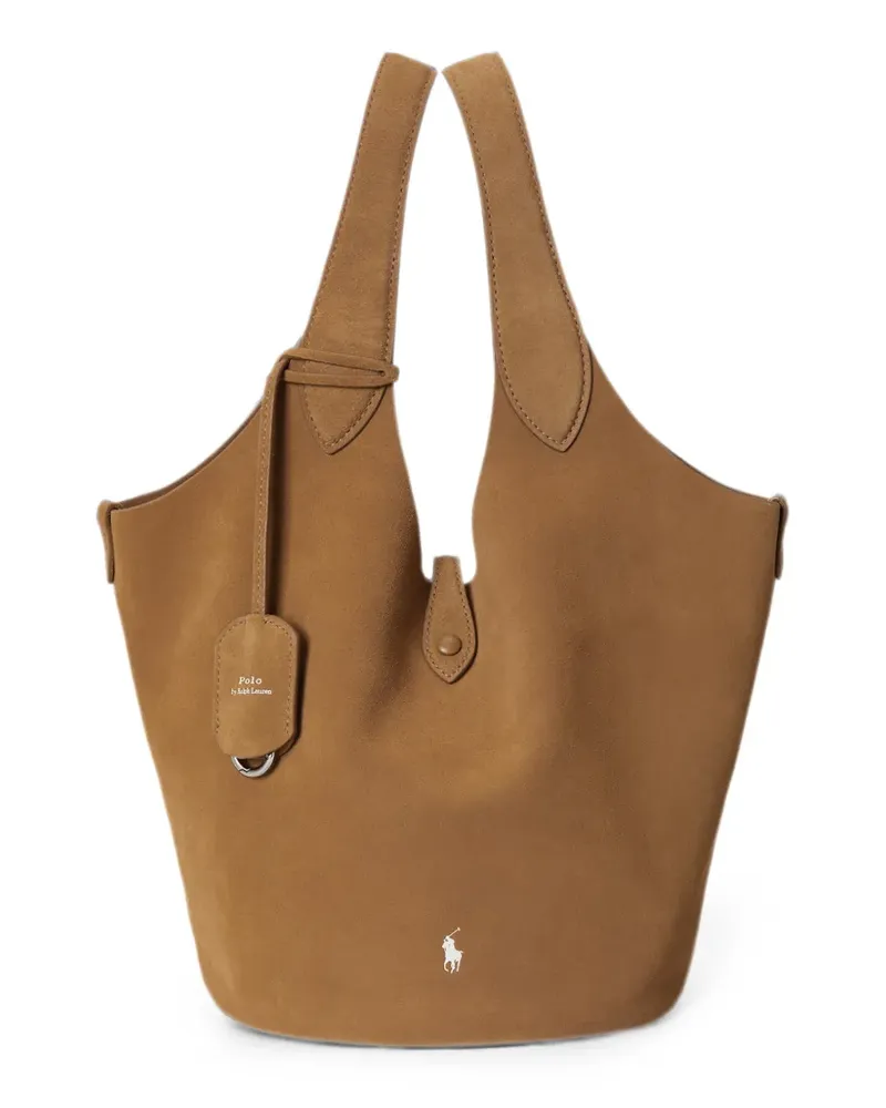 Ralph Lauren Polo Play Tote Bag aus Wildleder - Braun Braun