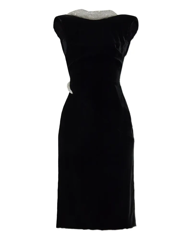 Versace Kleid aus Samt mit Kristallen - Schwarz Schwarz