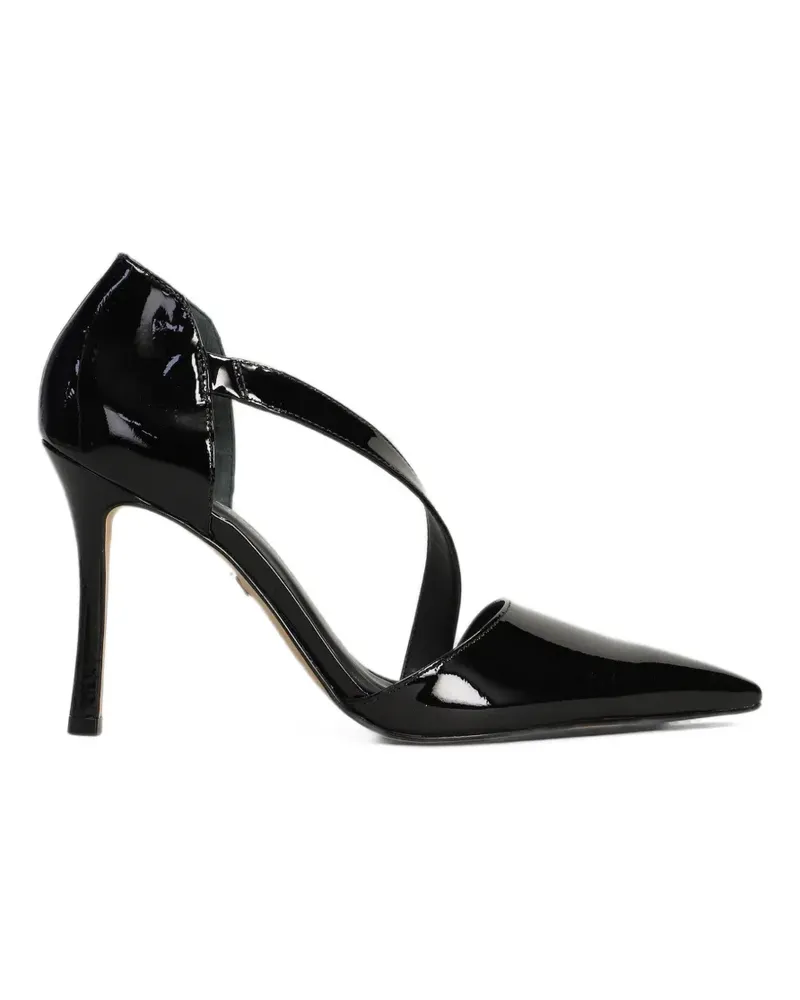CARRANO patent-finish asymmetric-strap pumps - Schwarz Schwarz