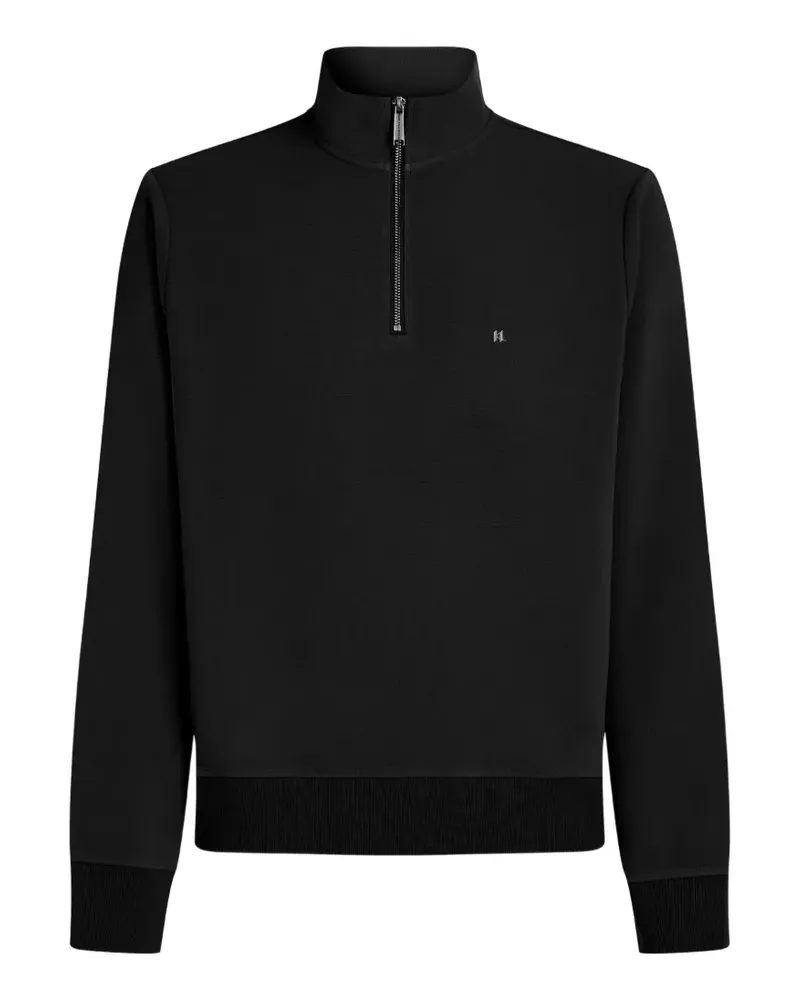 Karl Lagerfeld Sweatshirt mit Viertelreißverschluss und Logo - Schwarz Schwarz