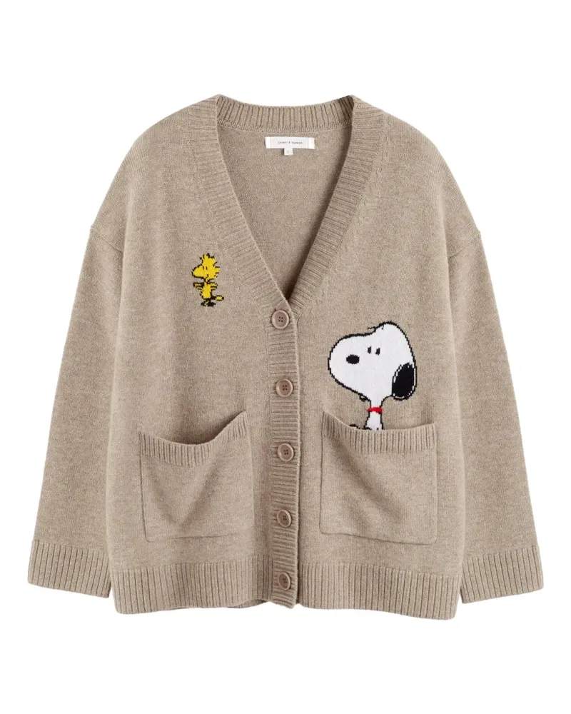 Chinti & Parker Snoopy Peek Cardigan - Nude Nude