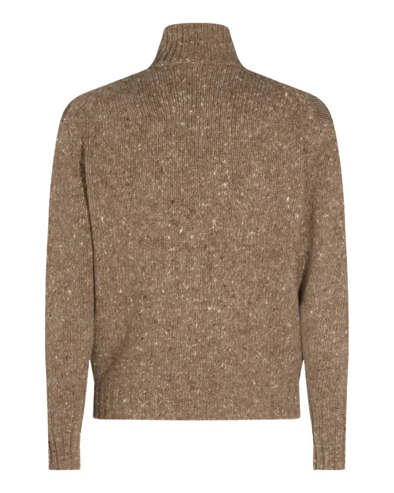 AURALEE Pullover mit kurzem Reißverschluss - Braun Braun