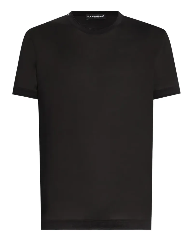 Dolce & Gabbana T-Shirt aus Melange-Jersey - Schwarz Schwarz