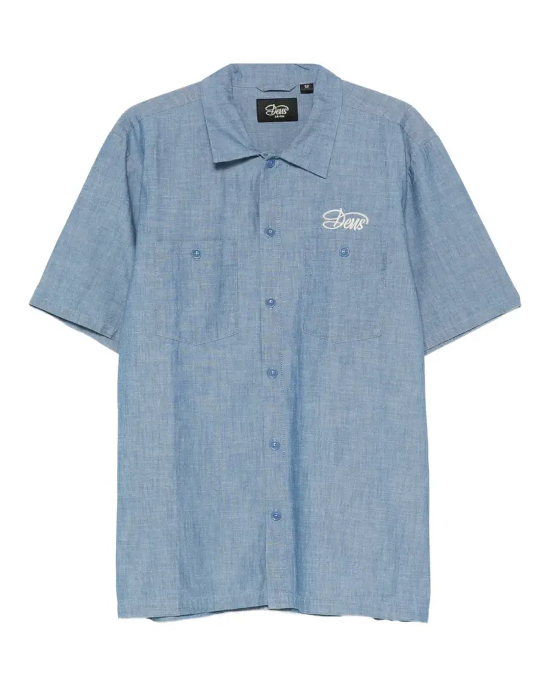 Deus Ex Machina Forecourt logo-embroidered short-sleeve shirt - Blau Blau