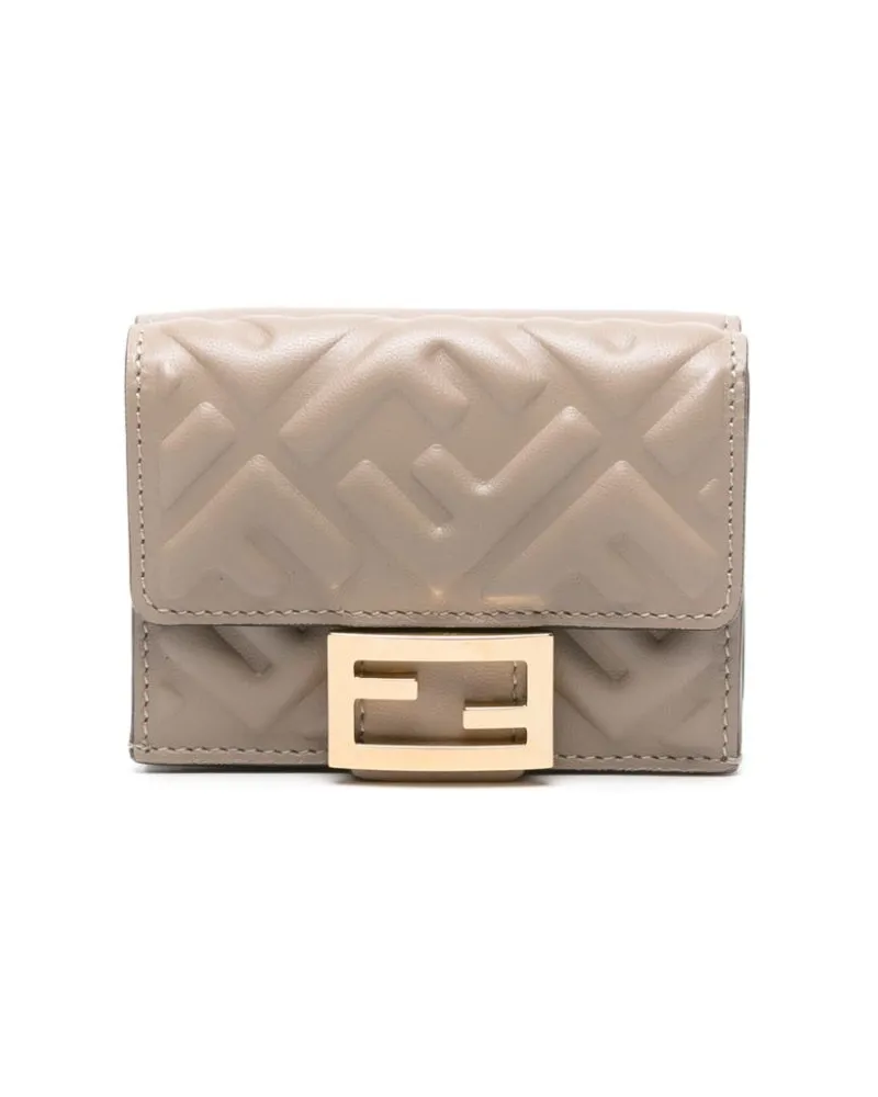 Fendi Micro Portemonnaie mit FF - Grau Grau