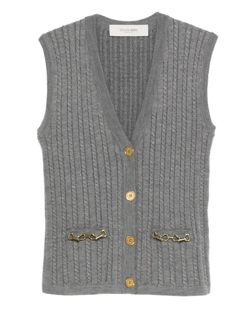Golden Goose Pullunder mit Zopfmuster - Grau Grau