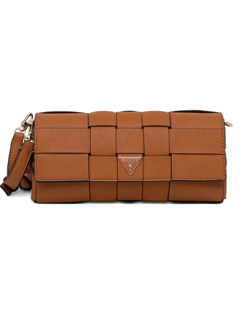Guess woven logo cross-body bag - Braun Braun