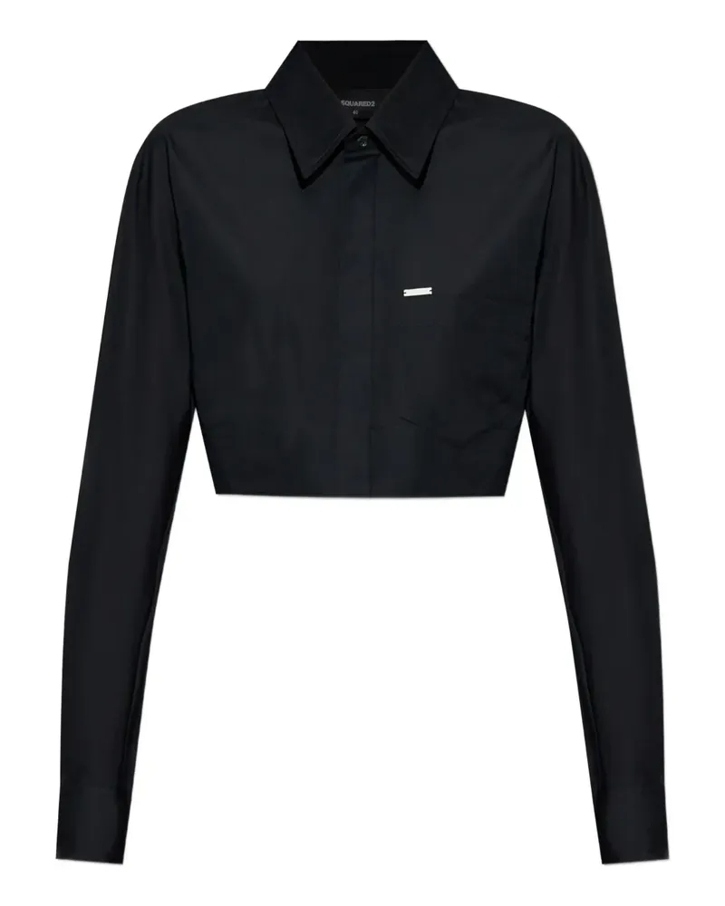 Dsquared2 Cropped-Hemd - Schwarz Schwarz