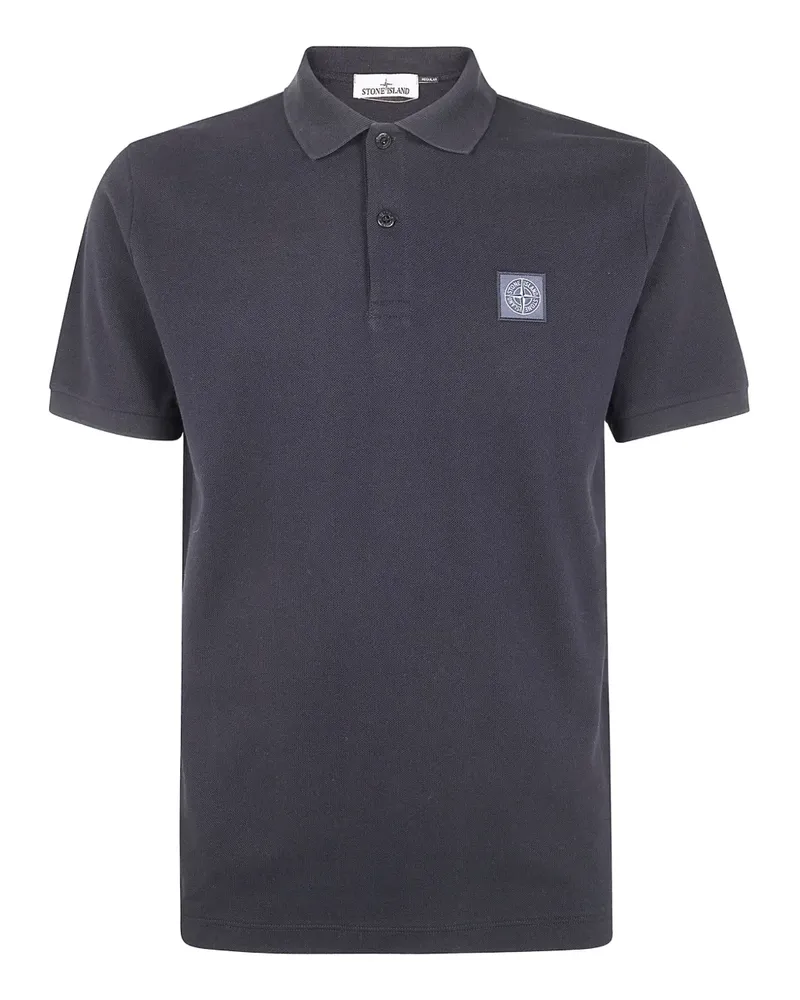 Stone Island Poloshirt mit Logo-Patch - Blau Blau