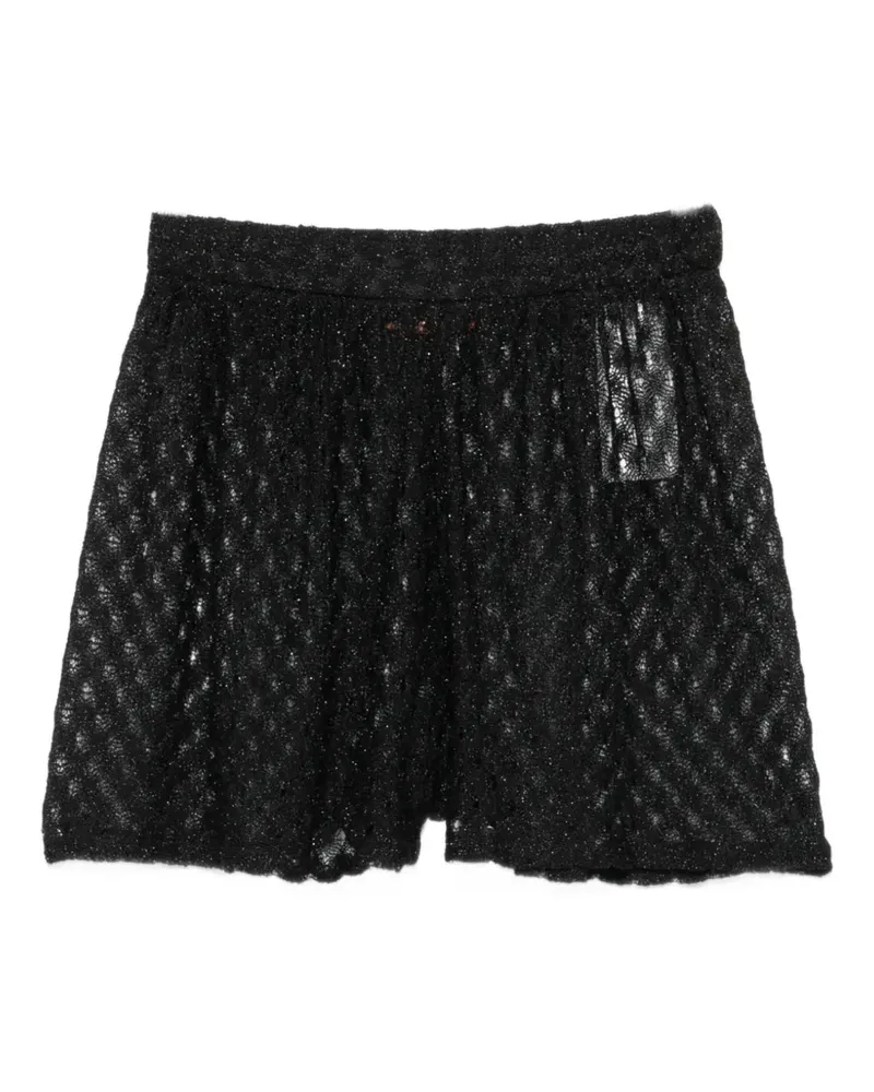 Missoni Gehäkelte Lamé-Shorts - Schwarz Schwarz