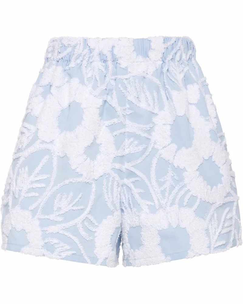 Prada Shorts mit Blumenstickerei - Blau Blau