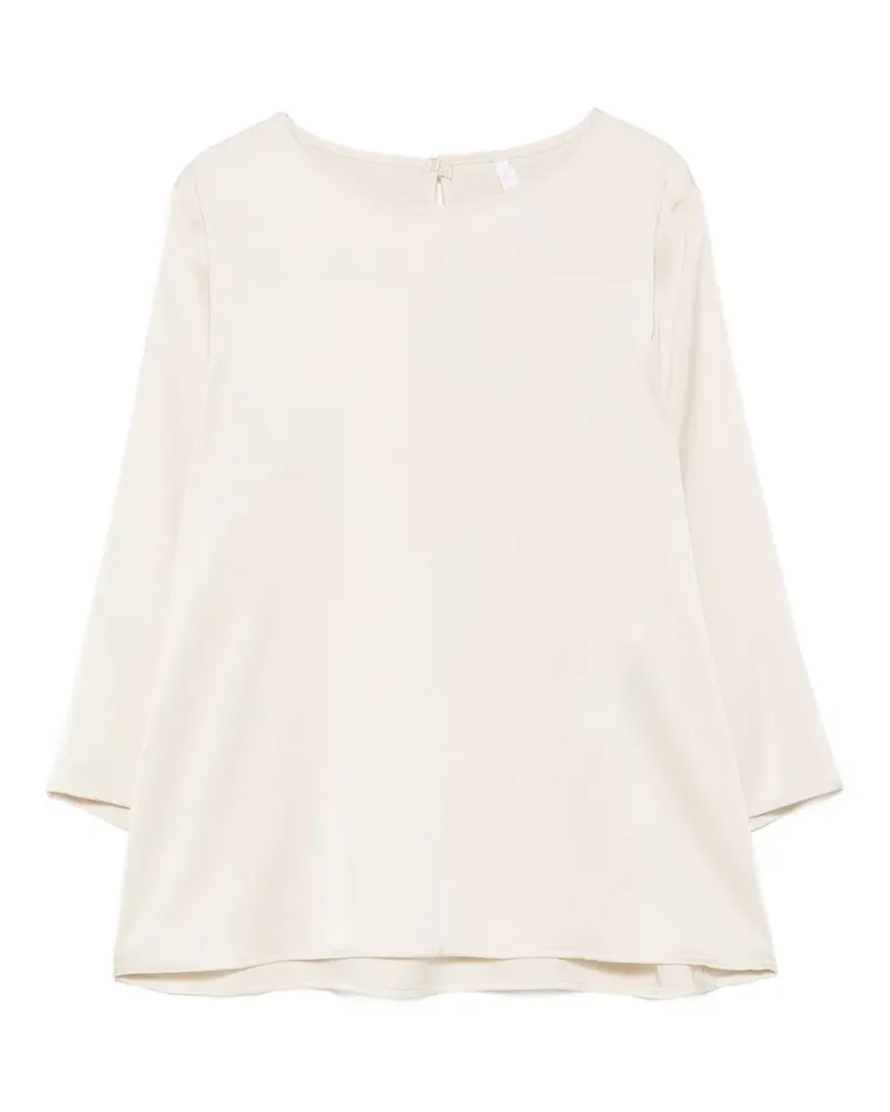IMPERIAL satin-finish keyhole-back blouse - Nude Nude