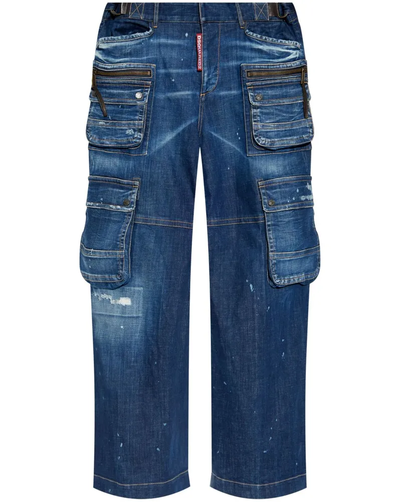 Dsquared2 wide-leg cargo jeans Blau