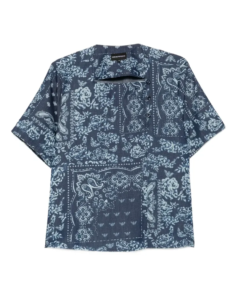 Emporio Armani floral-print blouse - Blau Blau