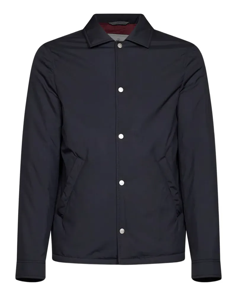 Brunello Cucinelli Wattierte Jacke mit Hemdkragen - Blau Blau
