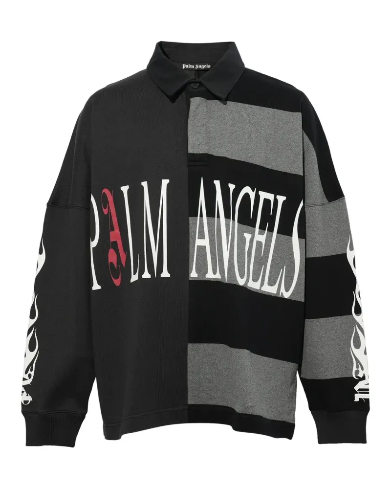 Palm Angels logo-print polo shirt - Schwarz Schwarz