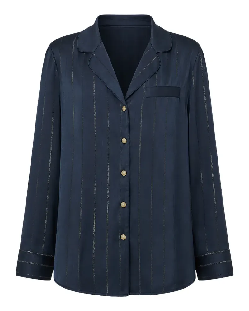 Tommy Hilfiger metallic-stripe notched-lapel shirt - Blau Blau