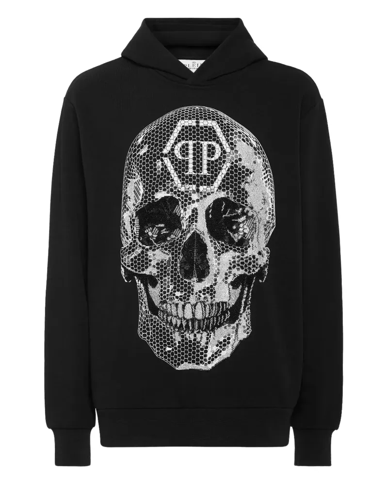 Philipp Plein Hoodie mit Strass-Totenkopf - Schwarz Schwarz