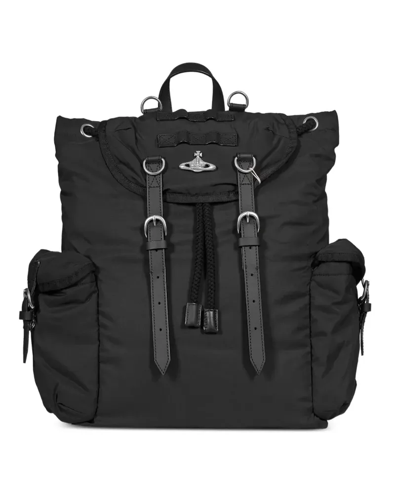 Vivienne Westwood Orb plaque buckle-fastening backpack - Schwarz Schwarz