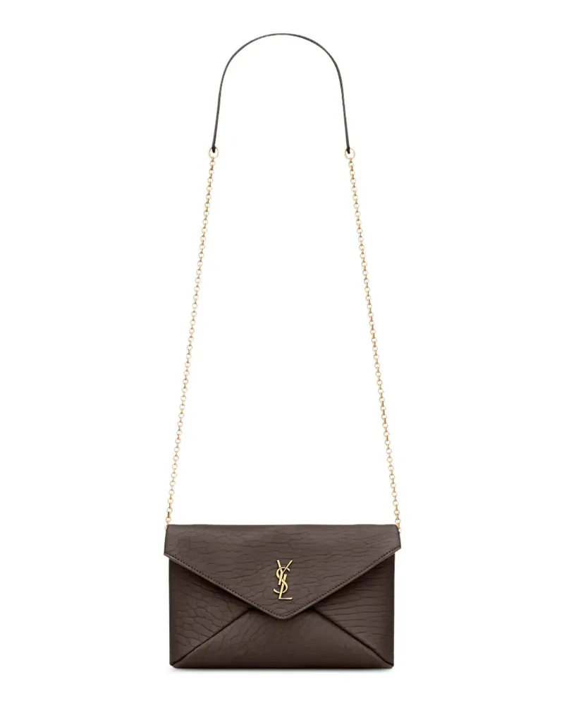 Saint Laurent Kleine Cassandre Schultertasche mit Steppmuster - Braun Braun