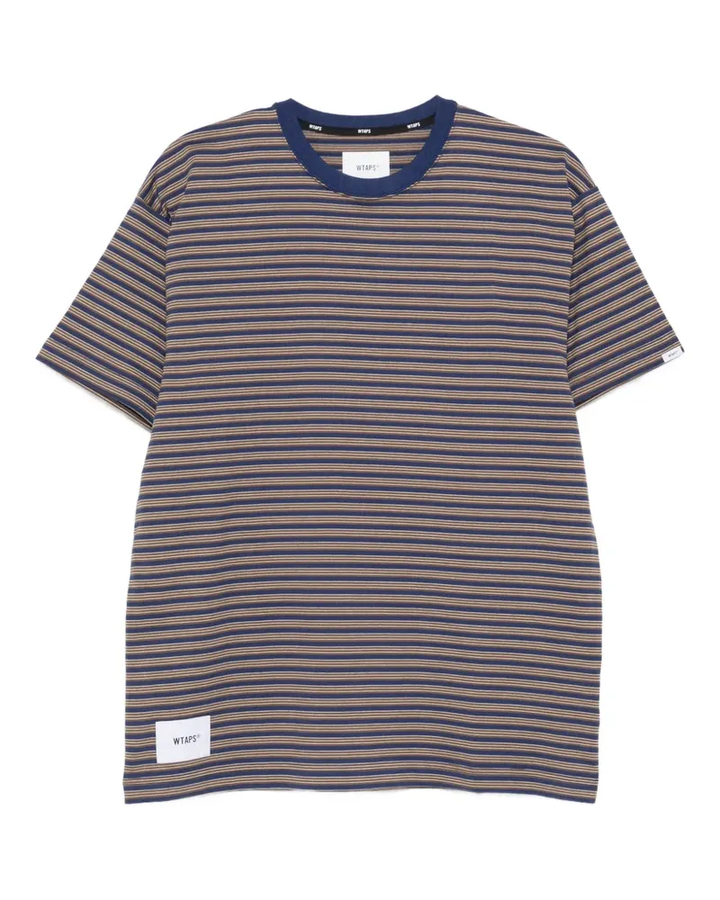 WTAPS Gestreiftes T-Shirt - Blau Blau