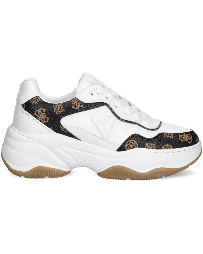 Guess Chunky Happy Sneakers mit Logo-Print - Weiß Weiß