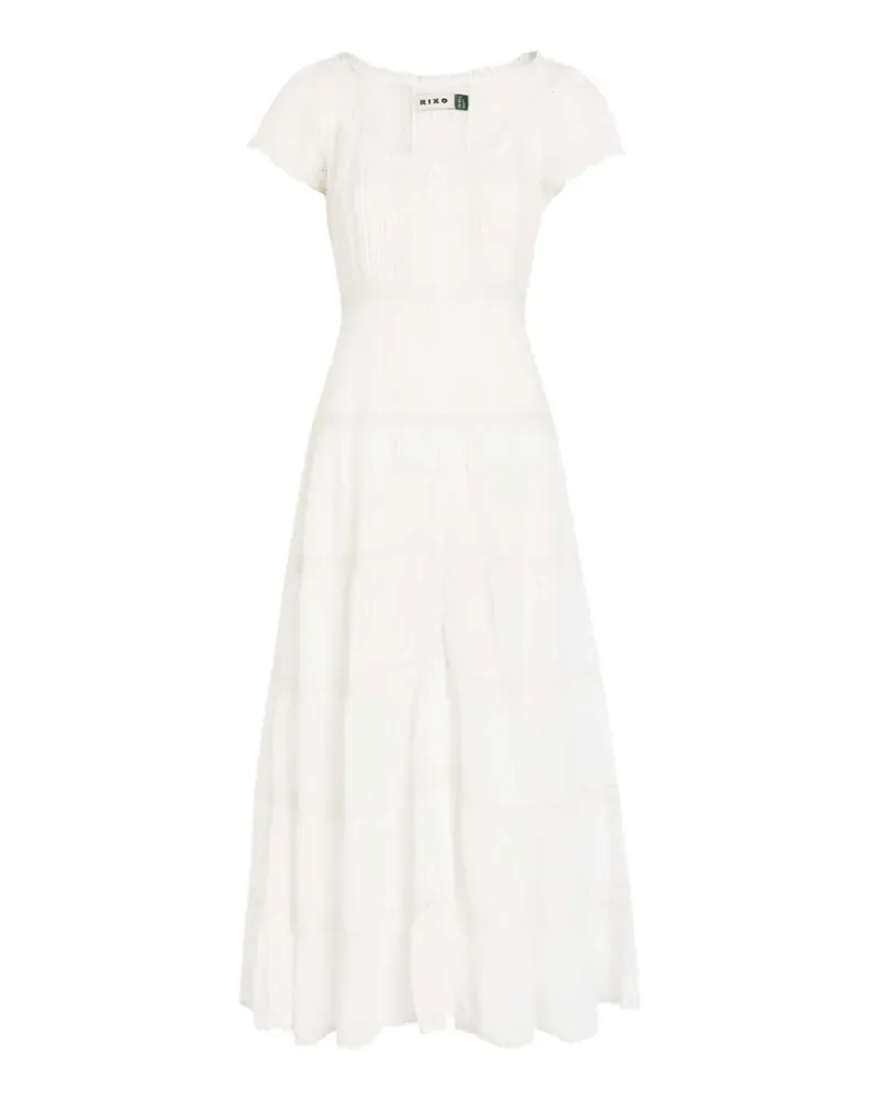 RIXO Jaclyn broderie-anglaise tiered maxi dress - Weiß Weiß
