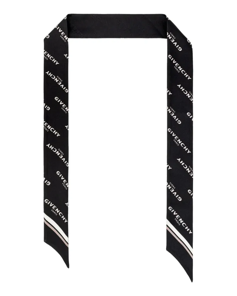 Givenchy logo-pattern silk scarf - Schwarz Schwarz