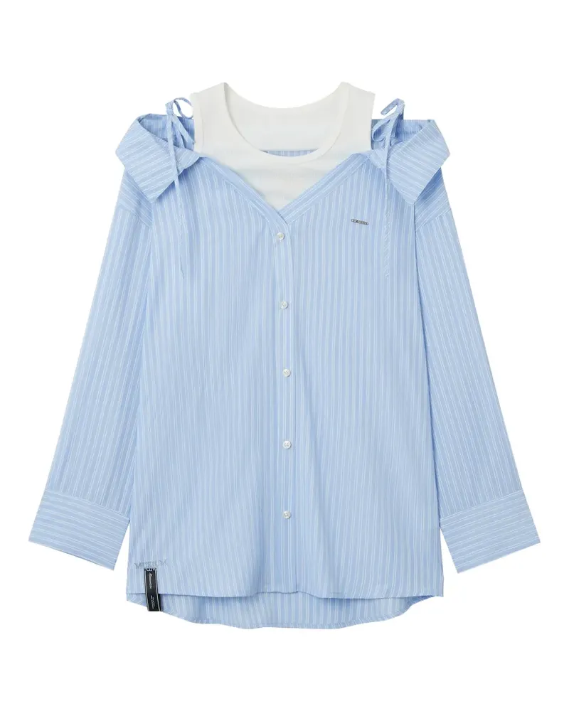 Musium Div. Gestreiftes Oberteil mit Schleifenverschluss - Blau Blau