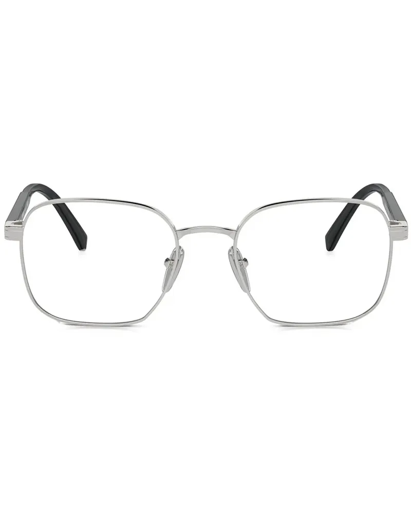 Prada Brille mit eckigem Gestell - Silber Silber