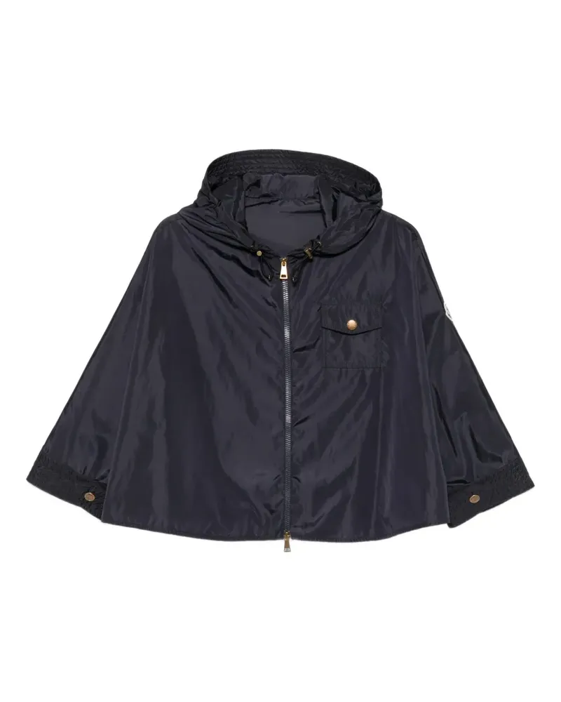 Moncler Kapuzenjacke mit Logo-Patch - Blau Blau