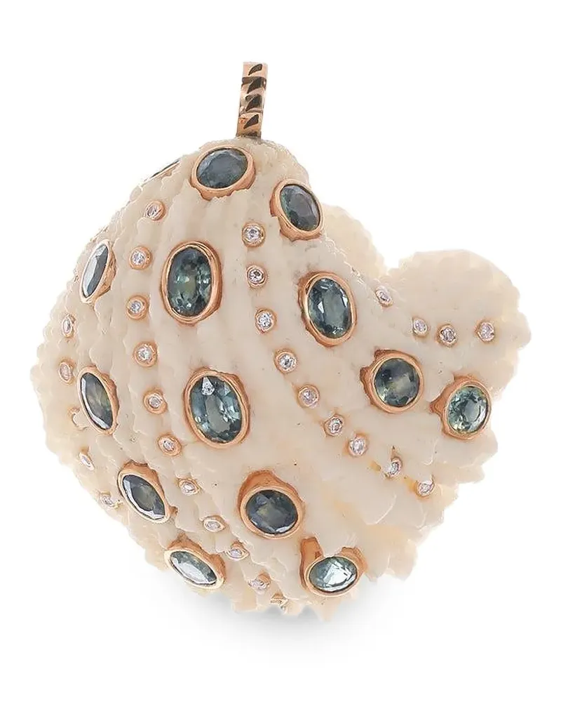 DEZSO Kyanit-Anhänger mit Diamanten - Rosa Rosa