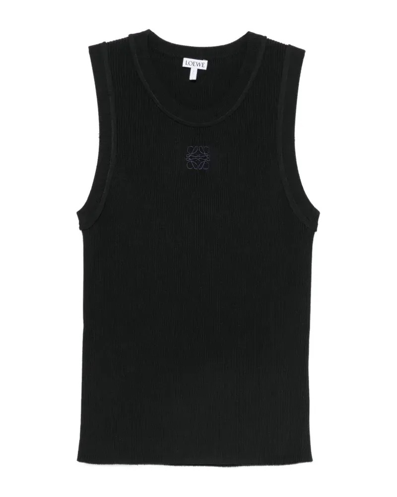 Loewe Tanktop aus geripptem Strick - Schwarz Schwarz