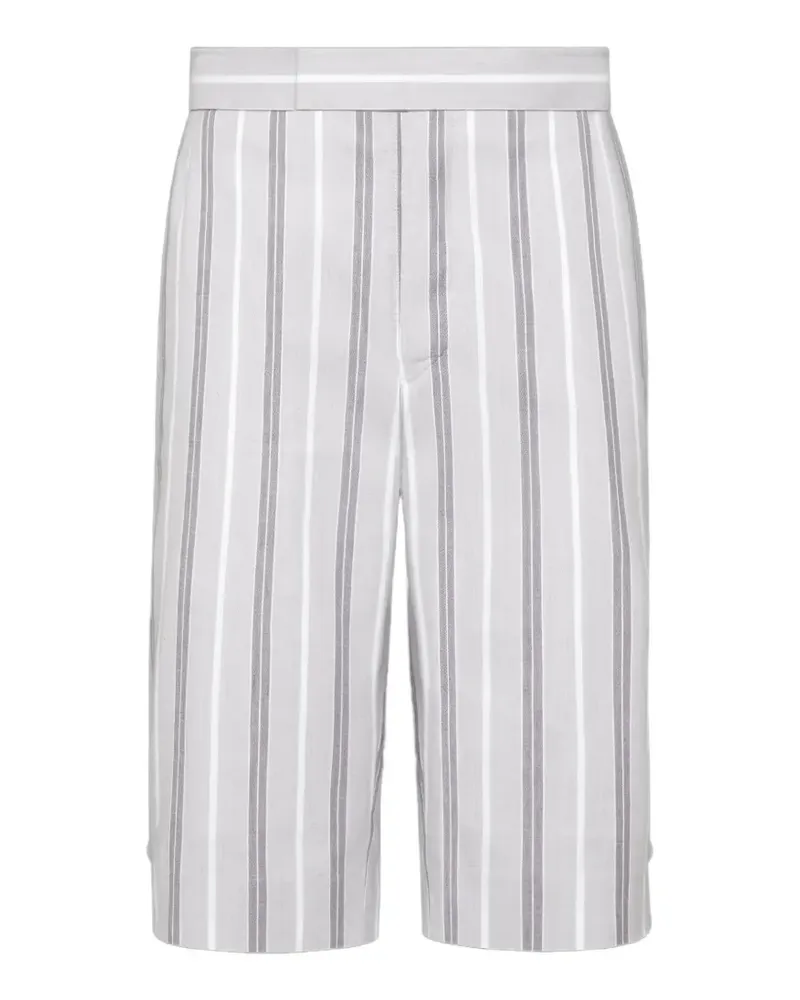 Thom Browne Madras Shorts mit Streifen - Grau Grau