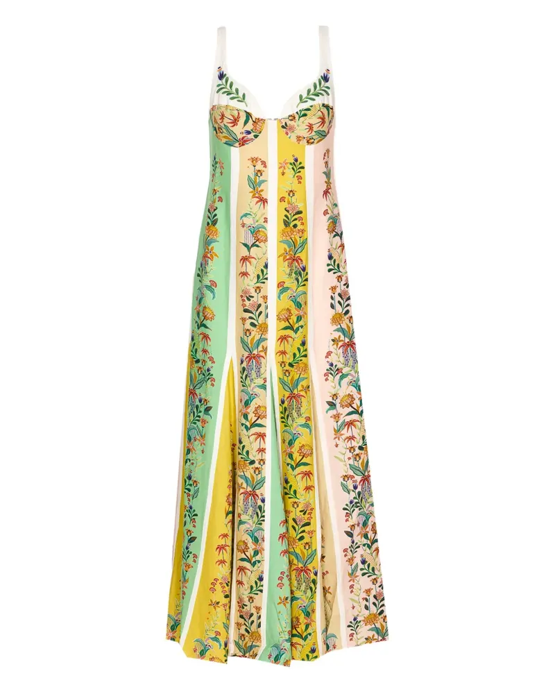 FARM Rio Floral Stripes Maxikleid - Grün Grün