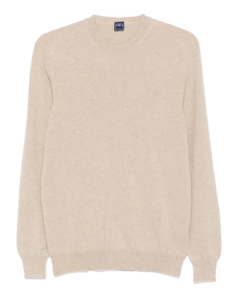 Fedeli Kaschmirpullover mit Rundhalsausschnitt - Nude Nude