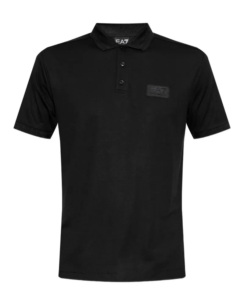 EA7 Poloshirt mit Knopfleiste - Schwarz Schwarz