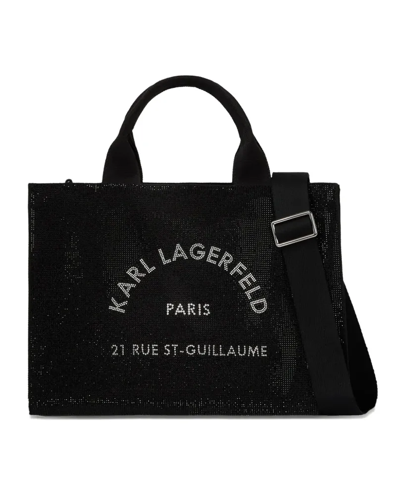 Karl Lagerfeld Mittelgroße Rue St-Guillaume Square Tote Bag - Schwarz Schwarz