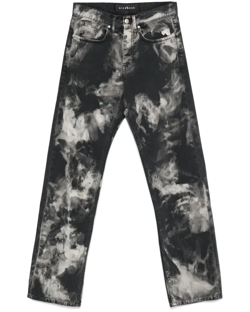 John Richmond Jeans mit Aquarell-Effekt - Schwarz Schwarz