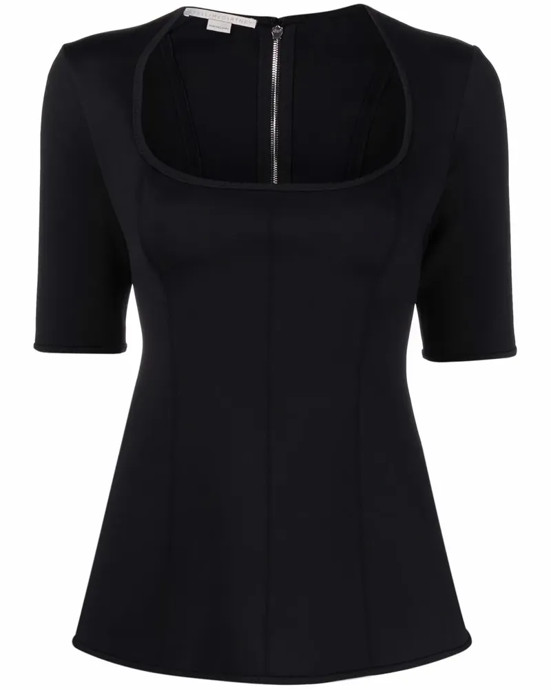 Stella McCartney Oberteil mit eckigem Ausschnitt - Schwarz Schwarz