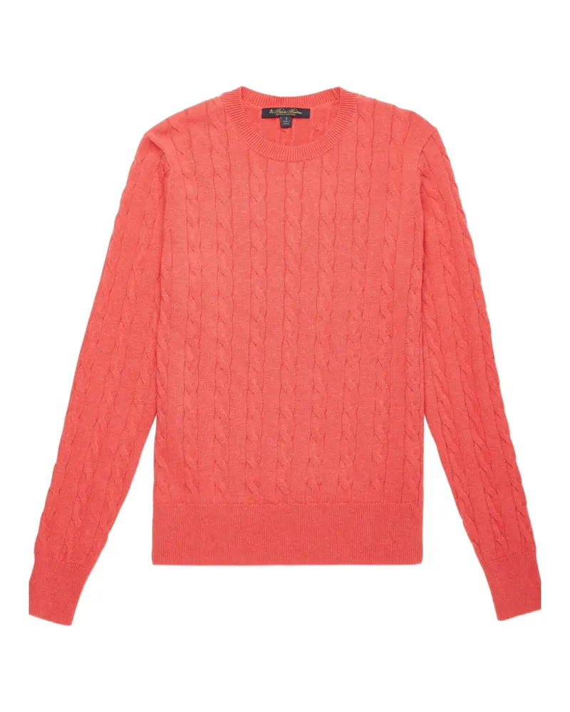 Brooks Brothers Pullover mit Zopfmuster Rot