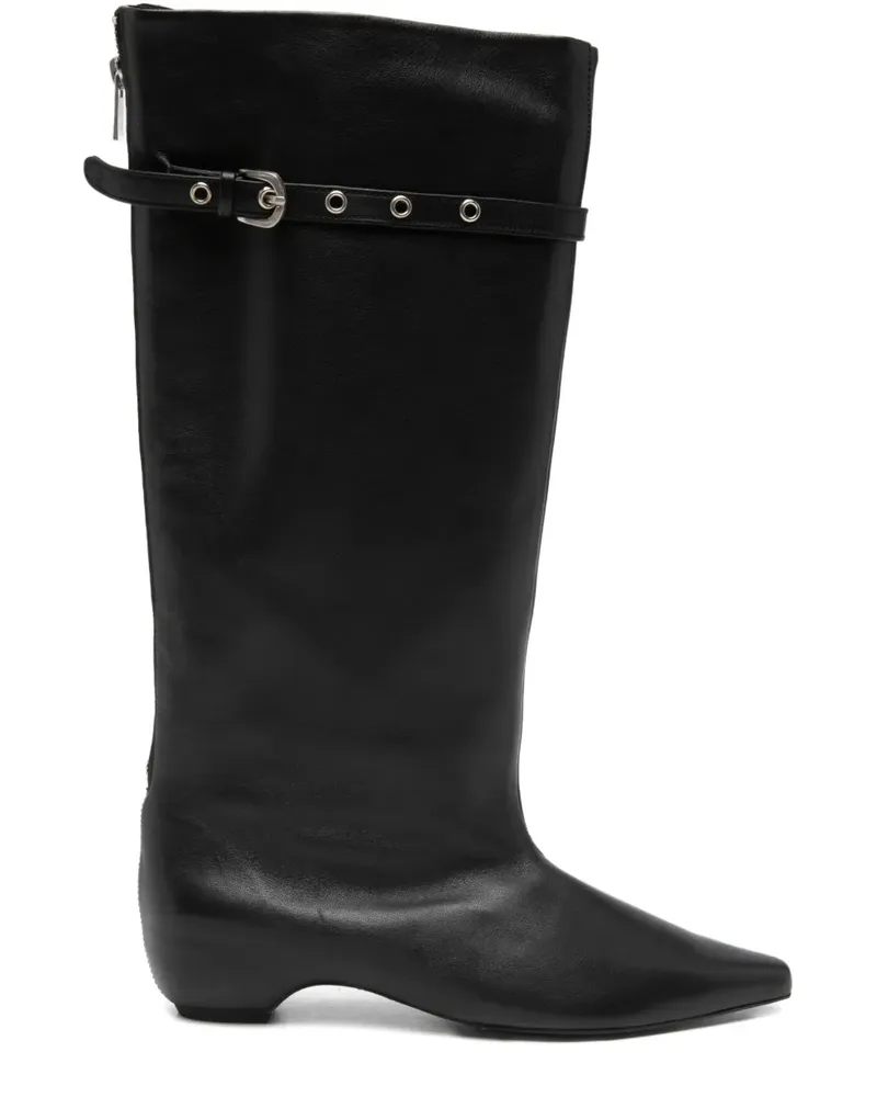 LOW CLASSIC buckle-detail leather boots - Schwarz Schwarz