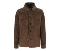 Torquato-TZ Wildlederjacke im Layering-Look - Braun