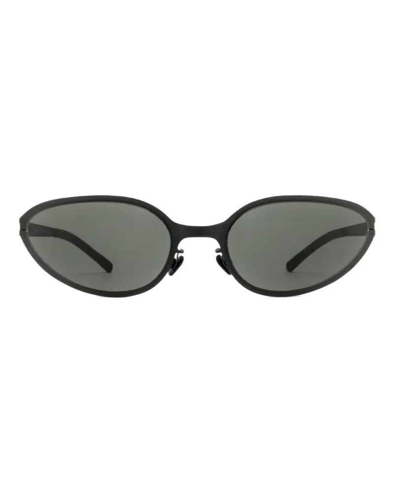 Mykita Bear Sonnenbrille mit ovalem Gestell - Schwarz Schwarz