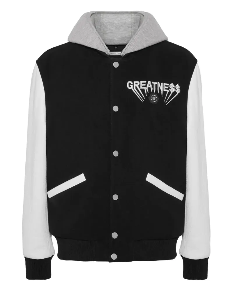 Philipp Plein Bomberjacke mit Kapuze - Schwarz Schwarz