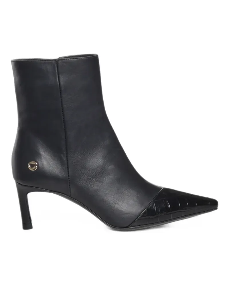 COPERNI croc-effect pointed-toe boots - Schwarz Schwarz