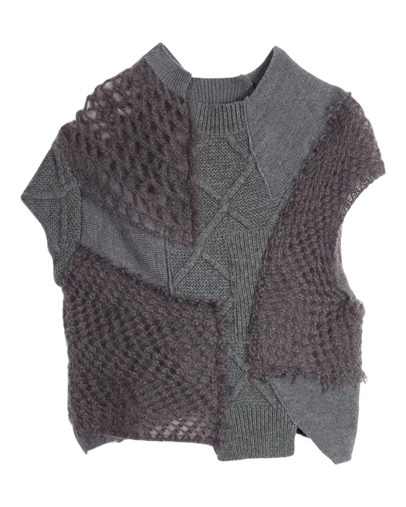 Ports 1961 Pullover im Patchwork-Look - Grau Grau
