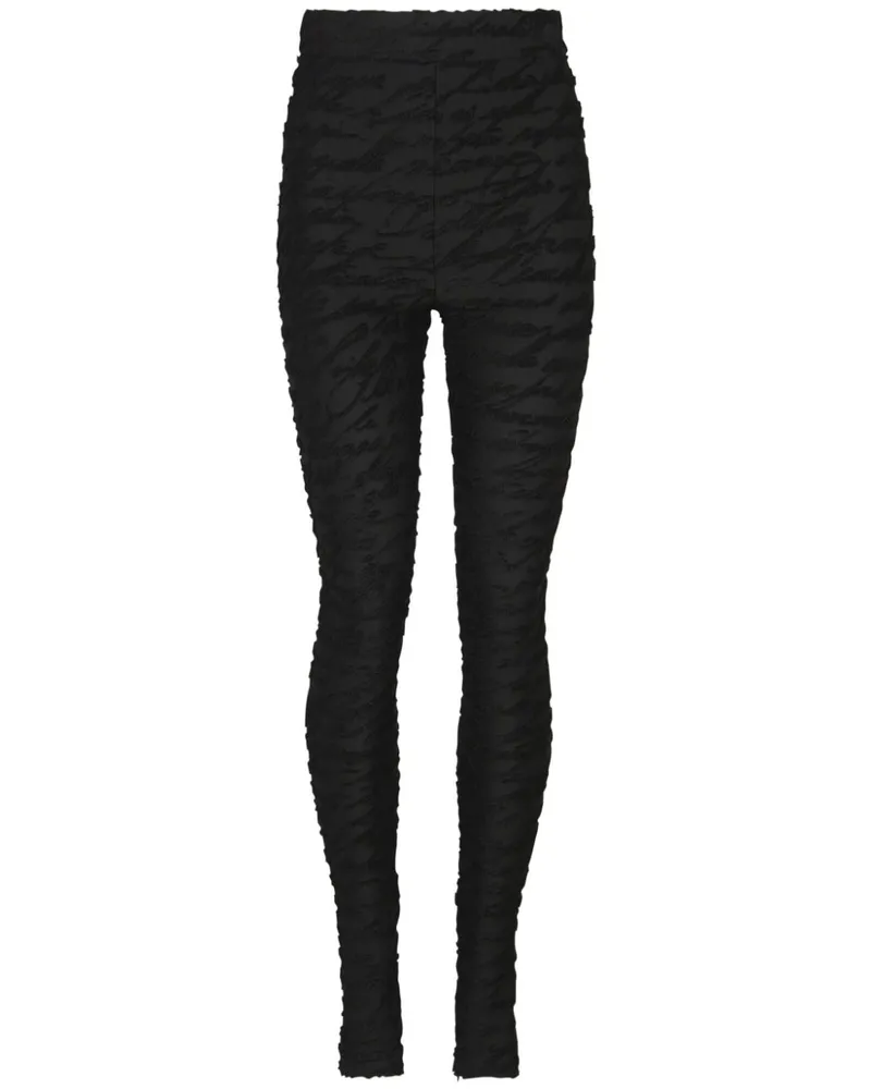 Balmain Leggings mit Monogramm-Jacquard - Schwarz Schwarz