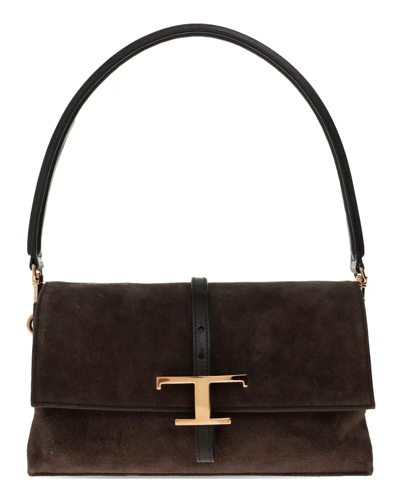 TOD'S mini T Timeless suede tote bag - Braun Braun